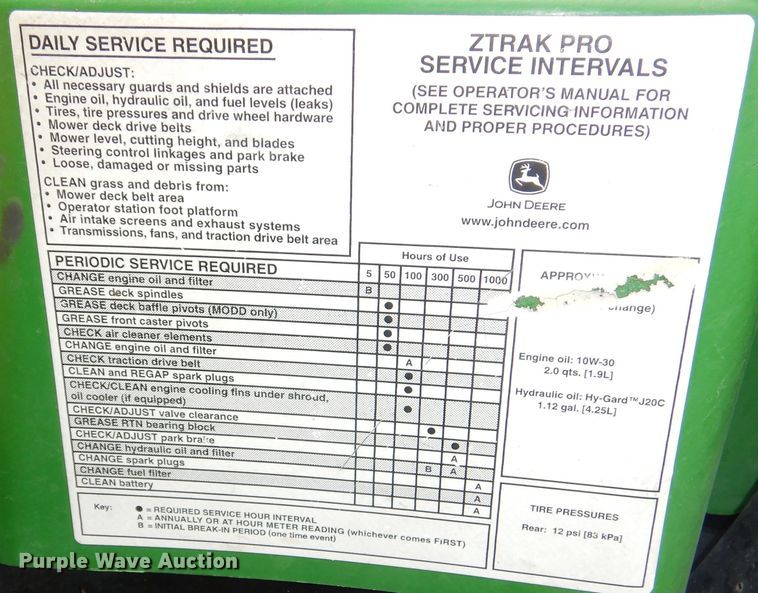 image for item IB9986 2010 John Deere Z910  ZTR lawn mower