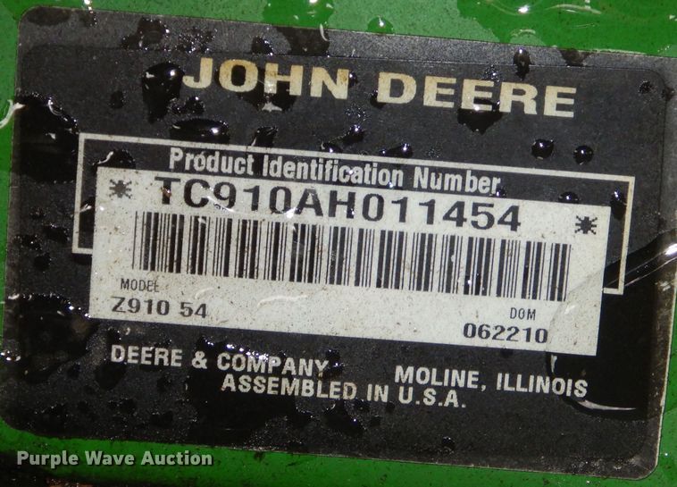 image for item IB9986 2010 John Deere Z910  ZTR lawn mower