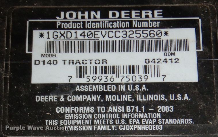 image for item IB9990 John Deere D140  lawn mower