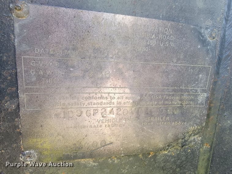 image for item II9004 1997 Bales Fabrication  equipment trailer