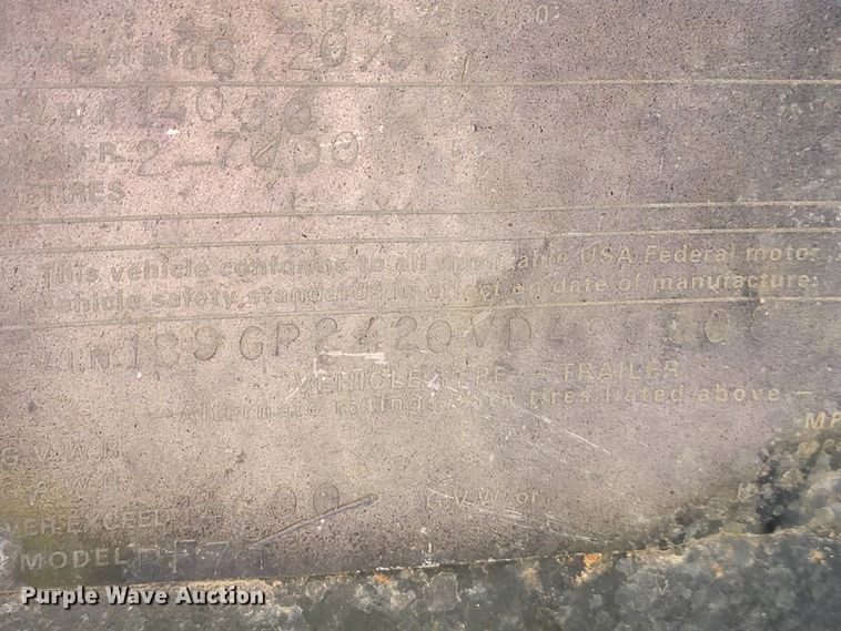 image for item II9004 1997 Bales Fabrication  equipment trailer