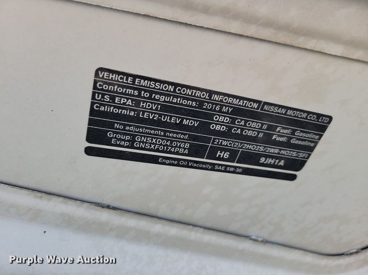 image for item JO9102 2016 Nissan NV 2500HD  van