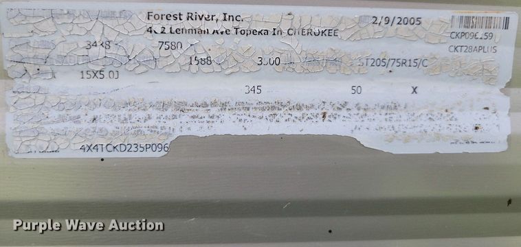 image for item JO9128 2005 Forest River Cherokee Lite  camper