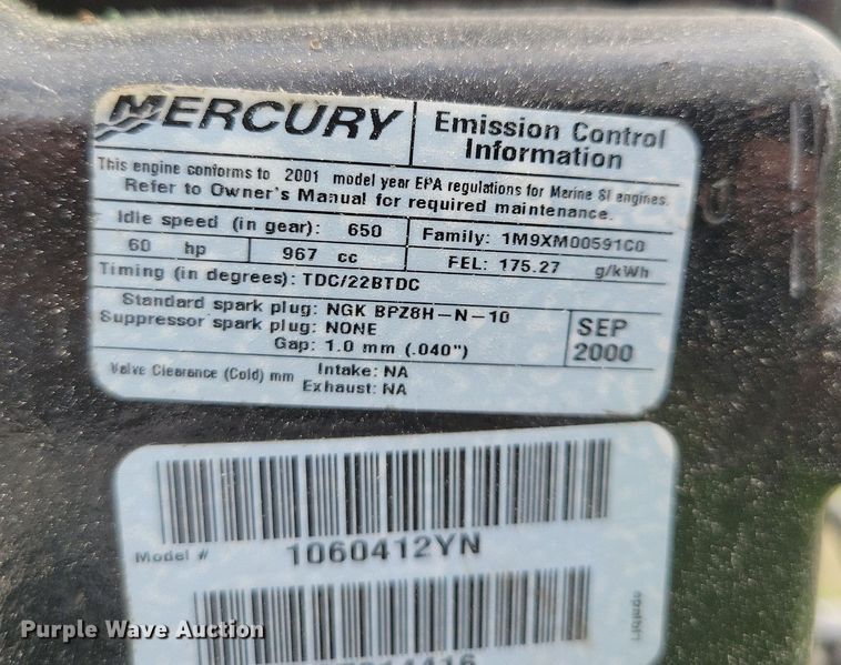 image for item JO9129 2001 Bass Tracker Pro 185  boat