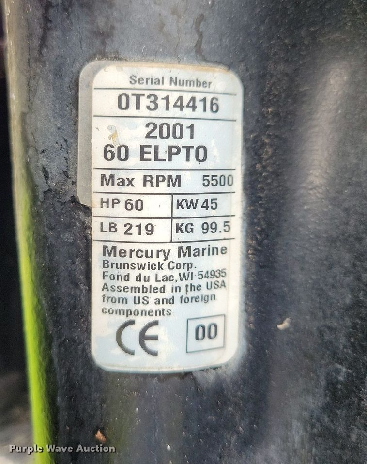 image for item JO9129 2001 Bass Tracker Pro 185  boat