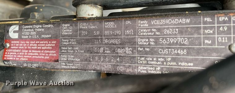 image for item KB9438 1998 Ford F800  dump flatbed truck