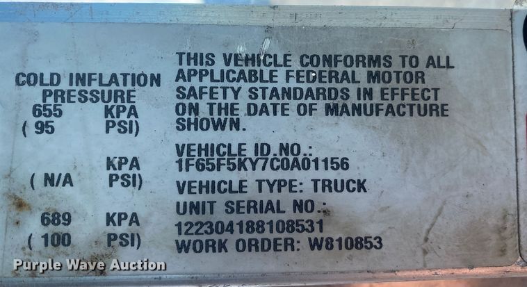 image for item KB9558 2012 Ford F59  delivery van