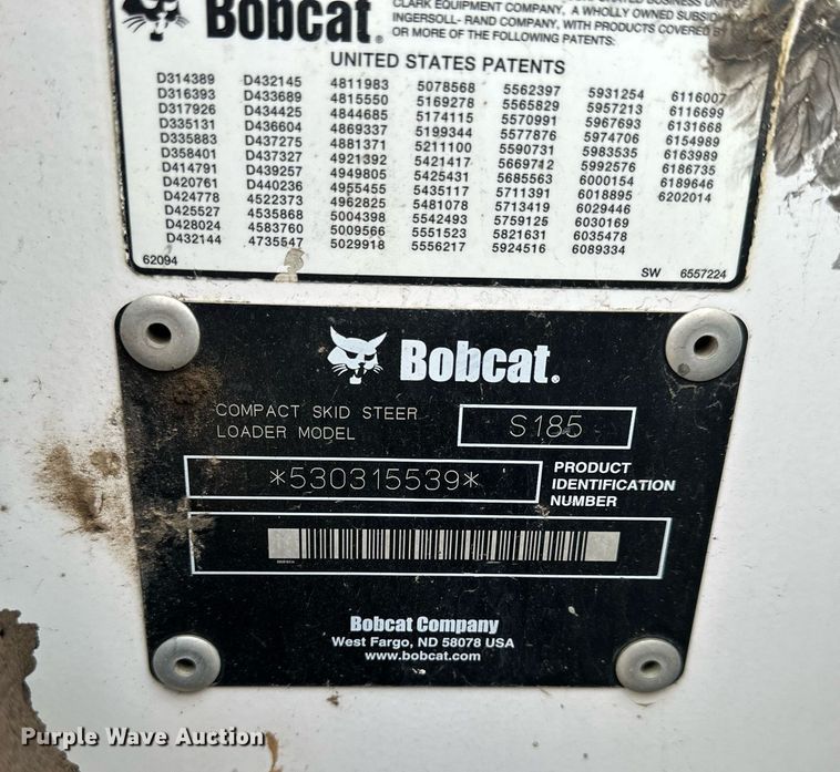 image for item KL9193 2006 Bobcat S185  skid steer loader