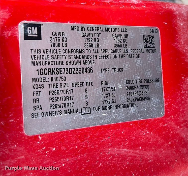 image for item KU9956 2013 Chevrolet Silverado 1500  Ext. Cab pickup truck