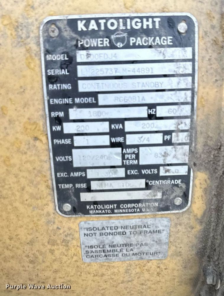 image for item KU9959 Katolight D200FDJ4  generator