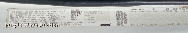 image for item KW9001 2007 Freightliner Business Class M2  refuse truck