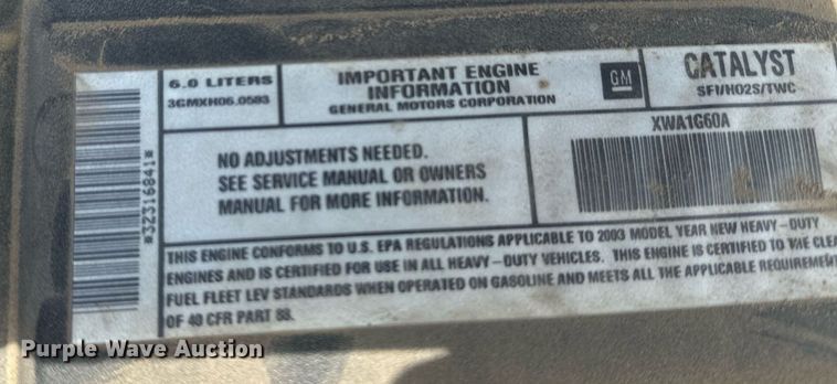 image for item KX9009 2003 Chevrolet Silverado 2500  utility bed pickup truck