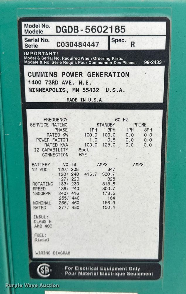 image for item KX9010 Onan DGDB-5602185  generator