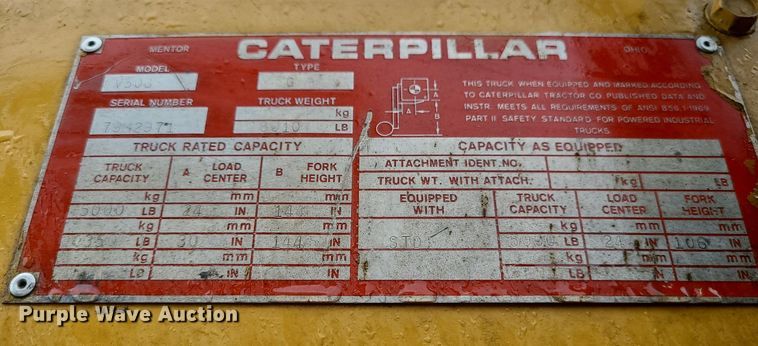 image for item LE9059 Caterpillar V50B  forklift