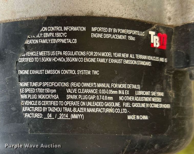 image for item LG9108 Trailmaster 150 XRX  ATV