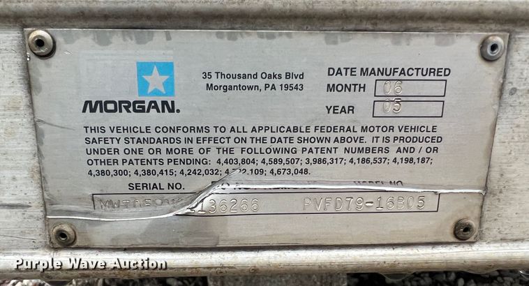 image for item LI9548 2005 Morgan PVFD79-16B05  box bed