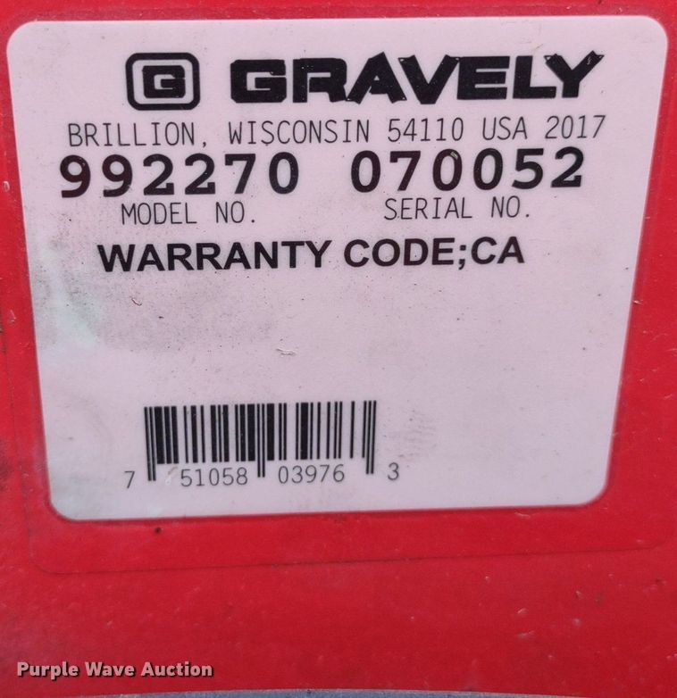 image for item LL9103 Gravely Pro Turn 272  ZTR lawn mower