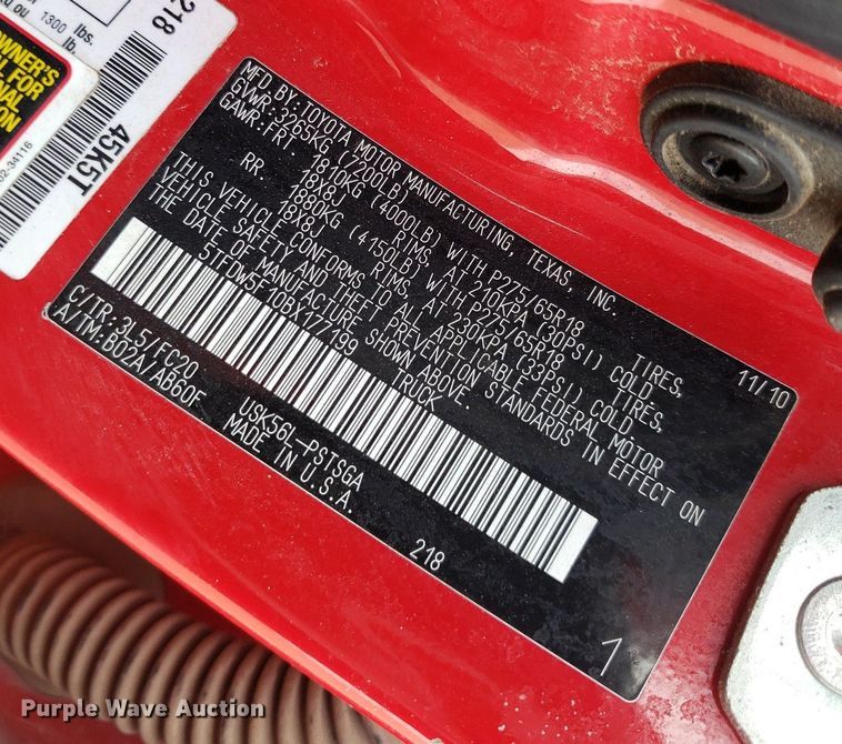 image for item LT9763 2011 Toyota Tundra  Crew Cab pickup truck