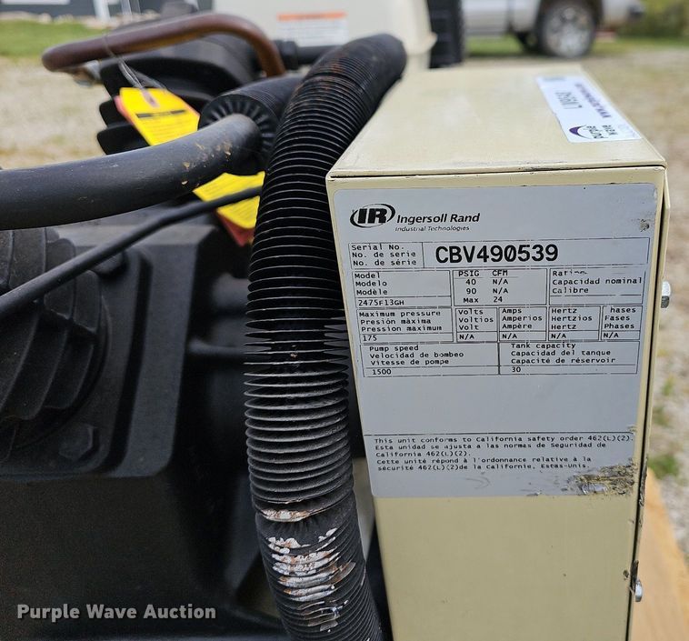 image for item LW9548 Ingersoll Rand 2475  air compressor