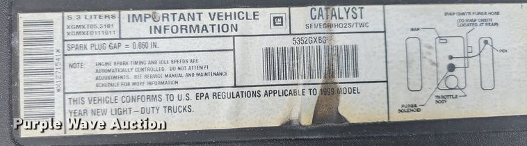 image for item LW9549 1999 Chevrolet Silverado 1500  Ext. Cab pickup truck