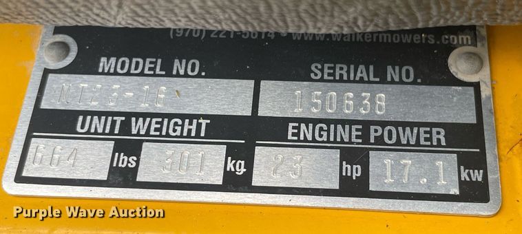 image for item LY9686 Walker MT23-16  ZTR lawn mower