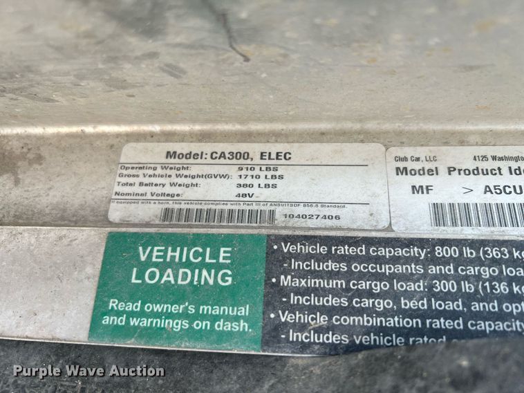 image for item MF9953 Club Car Carryall 300  golf cart