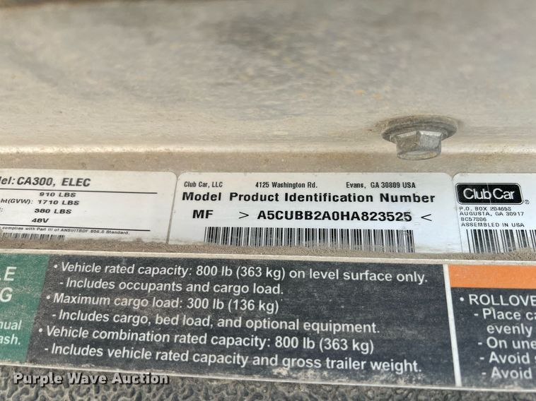 image for item MF9954 Club Car Carryall 300  golf cart