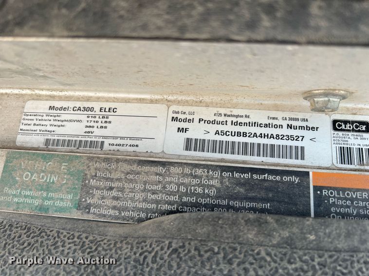 image for item MF9955 Club Car Carryall 300  golf cart