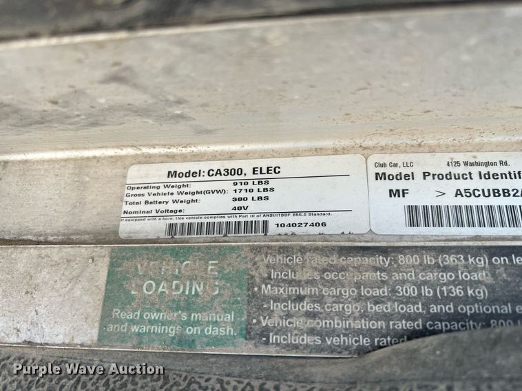 image for item MF9955 Club Car Carryall 300  golf cart