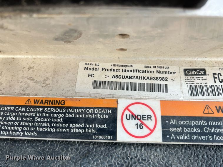 image for item MF9959 Club Car Carryall 100  golf cart