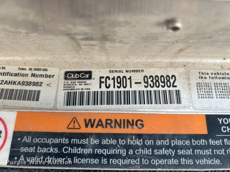 image for item MF9959 Club Car Carryall 100  golf cart