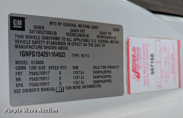 image for item MO9002 2009 Chevrolet Express 1500  van