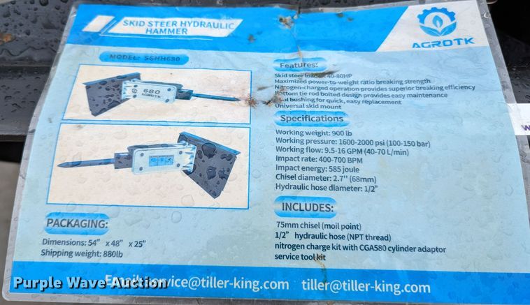 image for item MO9033 2023 Agrotk 680  skid steer breaker