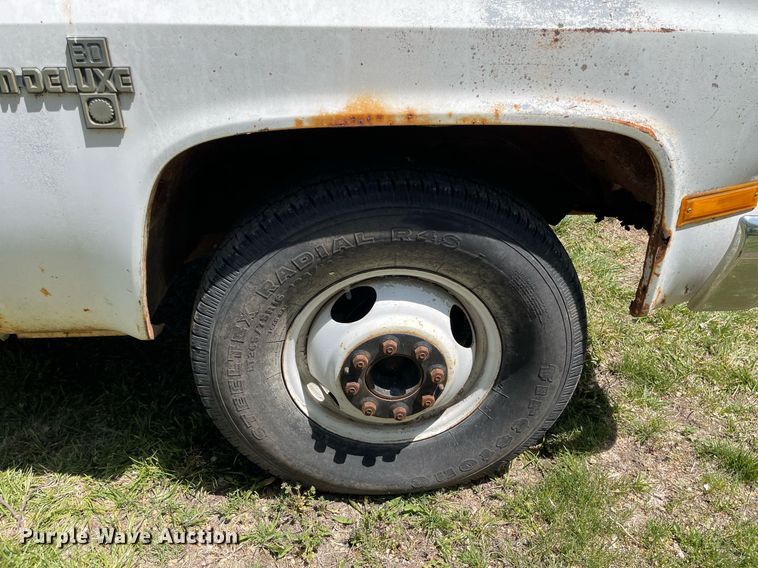 image for item MS9754 1982 Chevrolet C30  Crew Cab flatbed pickup truck