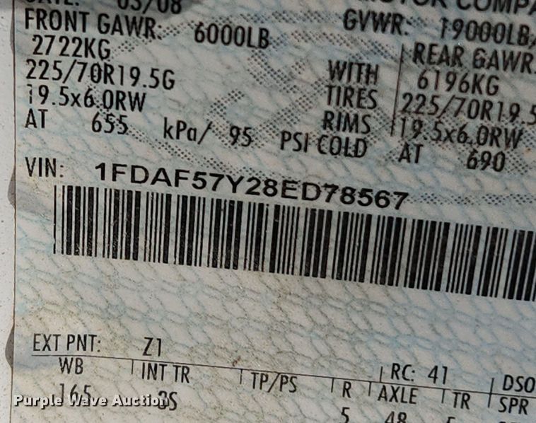 image for item MW9776 2008 Ford F550 Super Duty XLT  truck cab and chassis