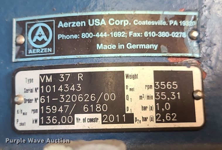 image for item MX9784 Aerzen Delta VM37R  screw compressor