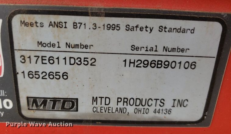 image for item OB9700 MTD  snow blower