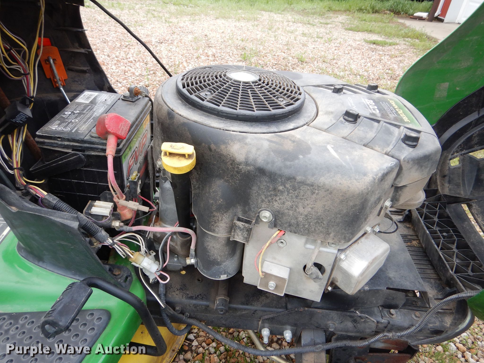 John Deere D140 lawn mower in Manhattan, KS Item IB9990 sold Purple