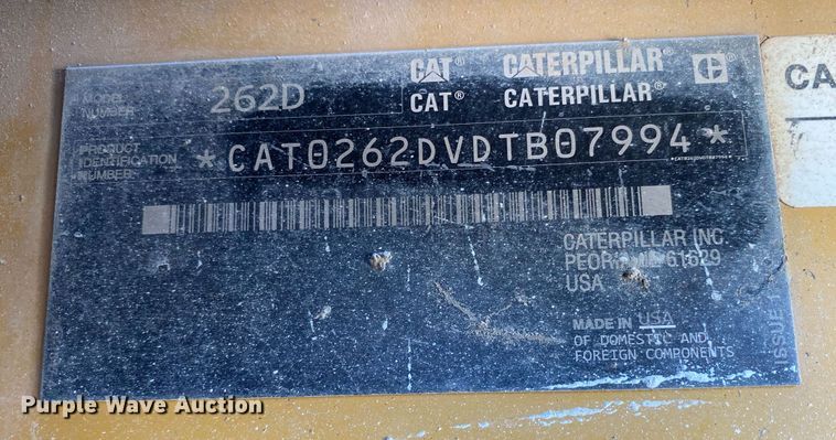 image for item DL7185 2018 Caterpillar 262D  skid steer loader