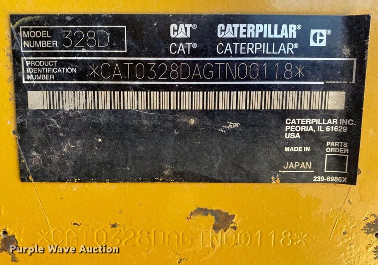 image for item DL7189 2007 Caterpillar 328D LCR  excavator