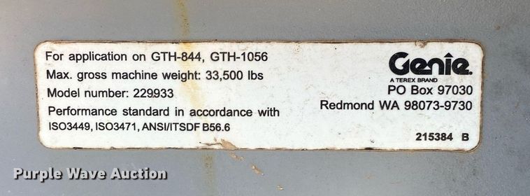 image for item DL7192 2014 Genie GTH844  telehandler