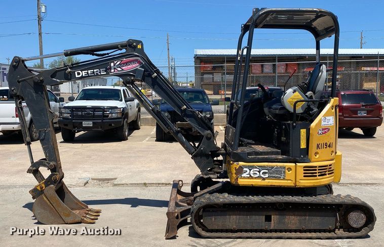 image for item DL7193 2017 John Deere 26G  mini excavator