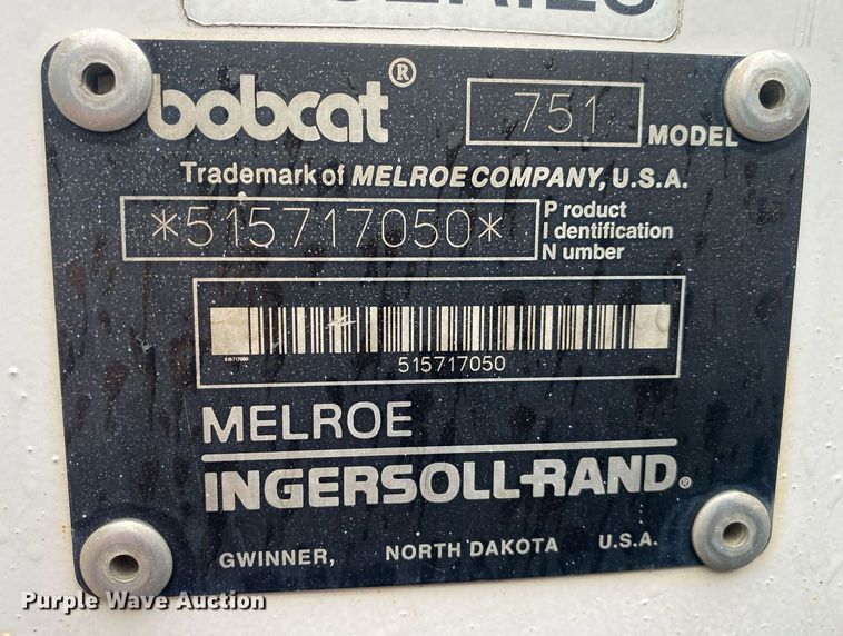 image for item DL7208 1999 Bobcat 751  skid steer loader