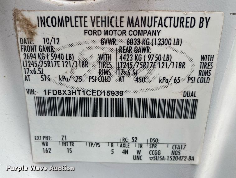 image for item DL7228 2012 Ford F350 Super Duty  SuperCab utility bed pickup truck