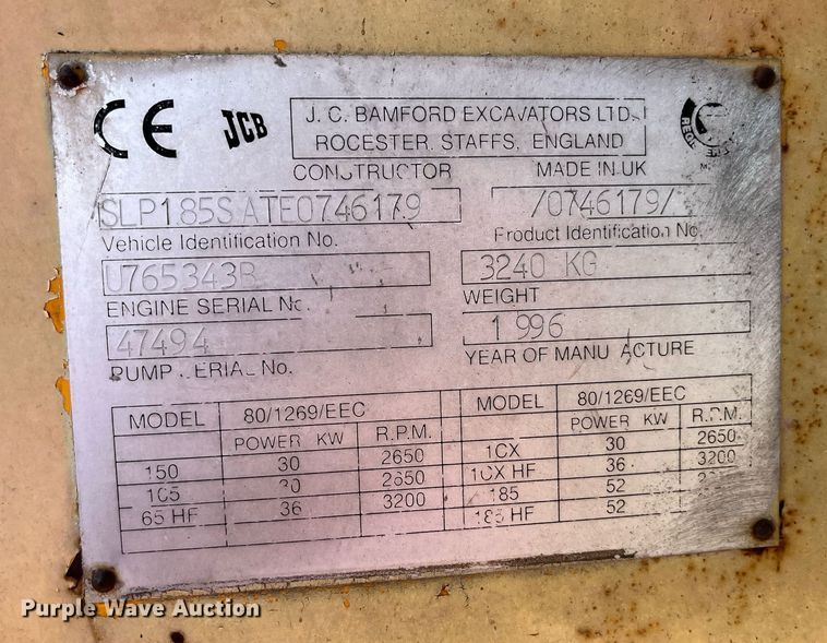 image for item DP0475 1996 JCB 185 skid steer loader