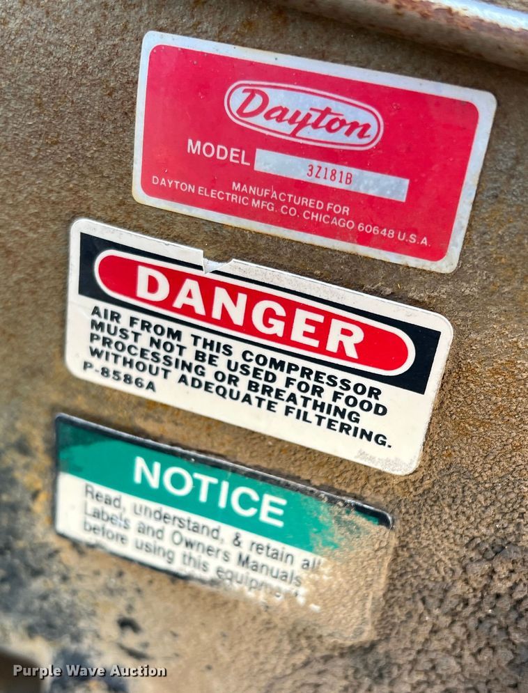 image for item DR5653 Dayton 3Z181B  air compressor