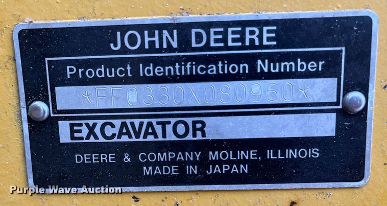 image for item DR7446 2000 John Deere 330LC  excavator