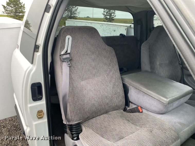 image for item KB9444 2001 Dodge Ram 3500  Quad Cab utility bed pickup truck