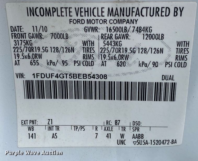 image for item KB9452 2011 Ford F450 Super Duty  bucket truck