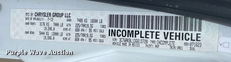 image for item KB9454 2013 Dodge Ram 4500HD  utility / service truck